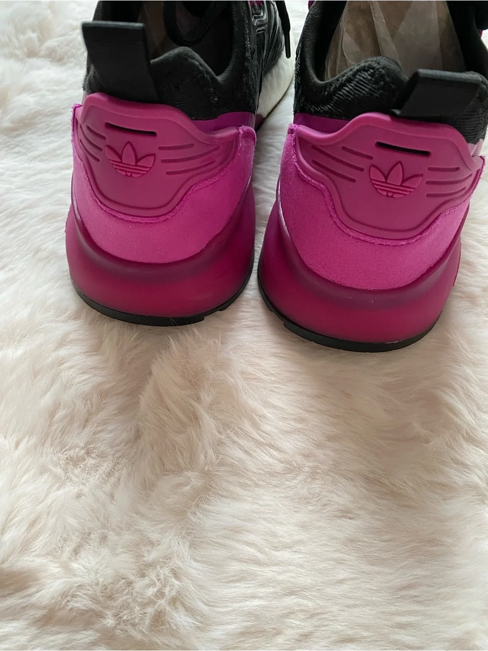 adidas Women's Black Athletic Sneakers with Pink Accents